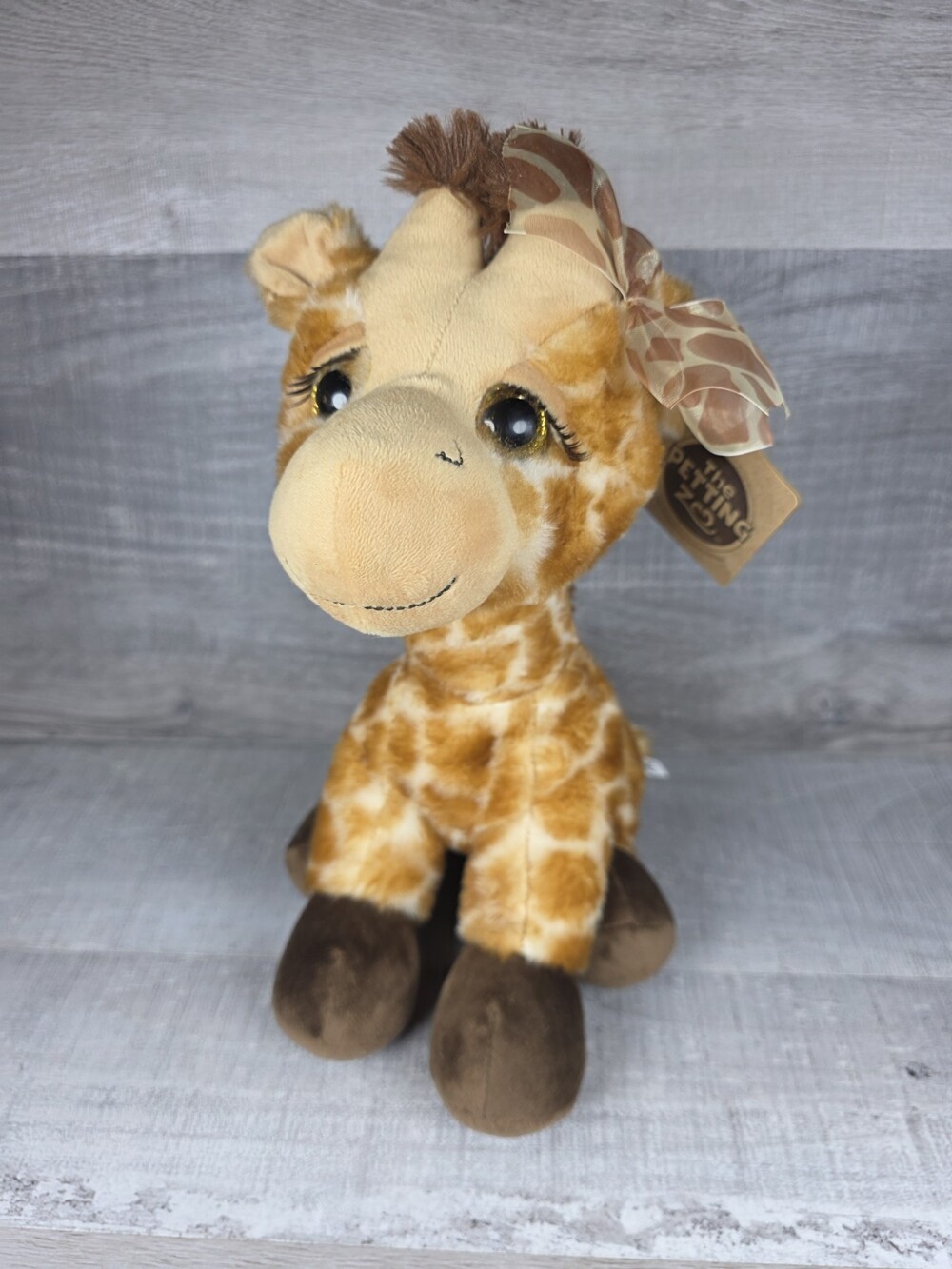 The Petting Zoo 12” Plush “Lash’s Giraffe” Stuffed Animal NEW b54